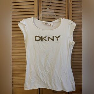 Y2K DKNY jeans petite white short sleeve tee medium